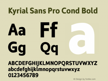 Kyrial Sans Pro Bold Cond Version 1.000图片样张