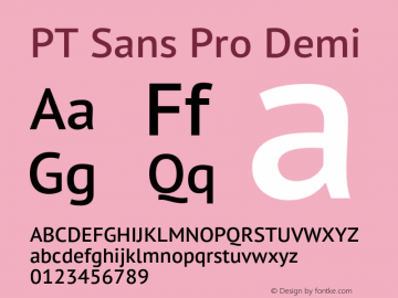 PT Sans Pro Demi Version 1.001图片样张