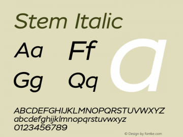 Stem Italic Version 1.001图片样张