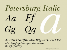 Petersburg Italic Version 1.1图片样张