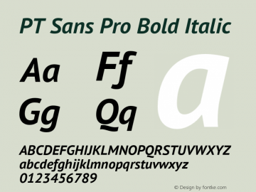 PT Sans Pro Bold Italic Version 1.001图片样张