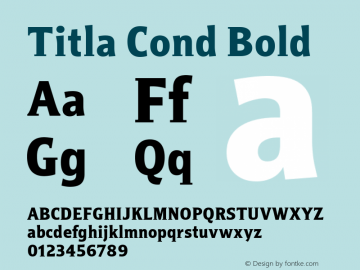 Titla Cond Bold Version 1.002图片样张