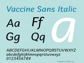 Vaccine Sans Italic Version 1.000图片样张