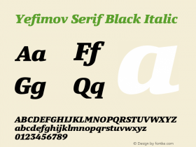 Yefimov Serif Black Italic Version 1.000图片样张