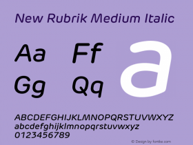 New Rubrik Medium Italic Version 2.001图片样张