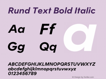 Rund Text Bold Italic Version 1.000图片样张