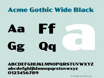 Acme Gothic Wide Black Version 1.011图片样张