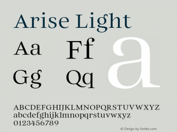 Arise Light Version 1.000;hotconv 1.0.109;makeotfexe 2.5.65596图片样张