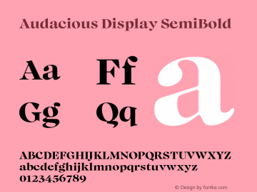 Audacious Display SemiBold Version 1.000;hotconv 1.0.109;makeotfexe 2.5.65596图片样张