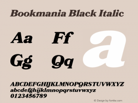 Bookmania Black Italic Version 1.009;hotconv 1.0.109;makeotfexe 2.5.65596图片样张
