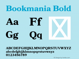 Bookmania Bold Version 1.009;hotconv 1.0.109;makeotfexe 2.5.65596图片样张