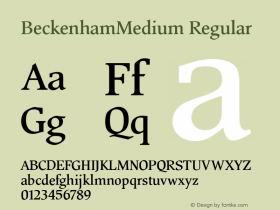 BeckenhamMedium Regular Version v1.0  3/17/94 Font Sample