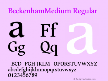 BeckenhamMedium Regular v1.0 3 17 94 Font Sample