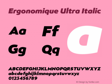 Ergonomique Ultra Italic Version 1.000;hotconv 1.0.109;makeotfexe 2.5.65596图片样张