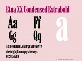 Etna XX Condensed Extrabold Version 1.004图片样张