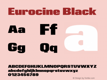 Eurocine Black Version 1.000;PS 001.000;hotconv 1.0.88;makeotf.lib2.5.64775图片样张