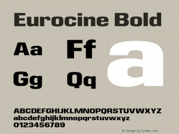 Eurocine Bold Version 1.000;PS 001.000;hotconv 1.0.88;makeotf.lib2.5.64775图片样张