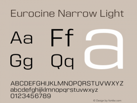 Eurocine Narrow Light Version 1.000;PS 001.000;hotconv 1.0.88;makeotf.lib2.5.64775图片样张