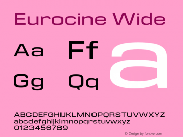 Eurocine Wide Version 1.000;PS 001.000;hotconv 1.0.88;makeotf.lib2.5.64775图片样张