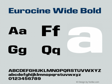 Eurocine Wide Bold Version 1.000;PS 001.000;hotconv 1.0.88;makeotf.lib2.5.64775图片样张