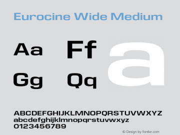 Eurocine Wide Medium Version 1.000;PS 001.000;hotconv 1.0.88;makeotf.lib2.5.64775图片样张