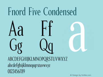 Fnord Five Condensed Version 1.000;PS 001.000;hotconv 1.0.88;makeotf.lib2.5.64775图片样张