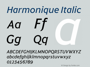 Harmonique Italic Version 1.000;FEAKit 1.0图片样张