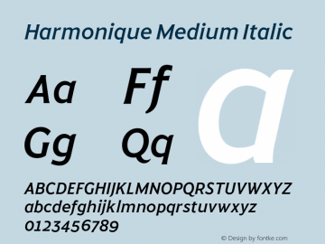 Harmonique Medium Italic Version 1.000;FEAKit 1.0图片样张