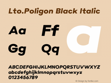 Lto.Poligon Black Italic Version 2.100;hotconv 1.0.109;makeotfexe 2.5.65596图片样张