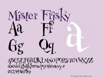 Mister Frisky Version 001.000 Font Sample