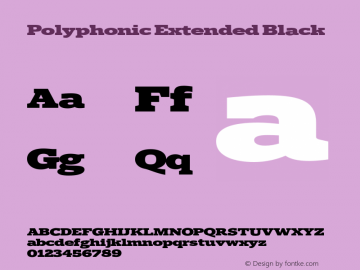 Polyphonic Extended Black Version 1.000;PS 001.000;hotconv 1.0.88;makeotf.lib2.5.64775图片样张