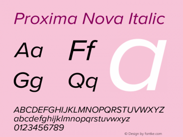 Proxima Nova It Version 3.019;hotconv 1.0.109;makeotfexe 2.5.65596图片样张
