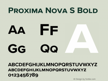 Proxima Nova S Bold Version 3.018;PS 003.018;hotconv 1.0.88;makeotf.lib2.5.64775图片样张