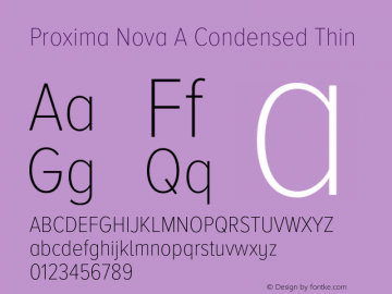 Proxima Nova A Cond Thin Version 3.018;PS 003.018;hotconv 1.0.88;makeotf.lib2.5.64775图片样张