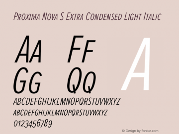 Proxima Nova S ExCn Light It Version 3.018;PS 003.018;hotconv 1.0.88;makeotf.lib2.5.64775图片样张