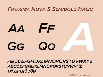 Proxima Nova S Semibold It Version 3.018;PS 003.018;hotconv 1.0.88;makeotf.lib2.5.64775图片样张