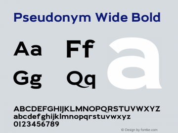 Pseudonym-WideBold Version 1.000;PS 001.000;hotconv 1.0.88;makeotf.lib2.5.64775图片样张