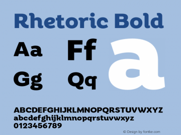 Rhetoric Bold Version 2.000;FEAKit 1.0图片样张