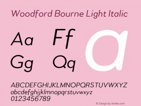 Woodford Bourne Light Italic Version 2.000;FEAKit 1.0图片样张
