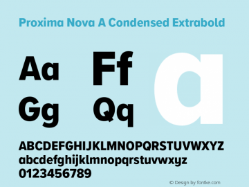 Proxima Nova A Cond Extrabold Version 3.018;PS 003.018;hotconv 1.0.88;makeotf.lib2.5.64775图片样张