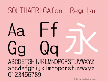 SOUTHAFRICAfont Regular 图片样张