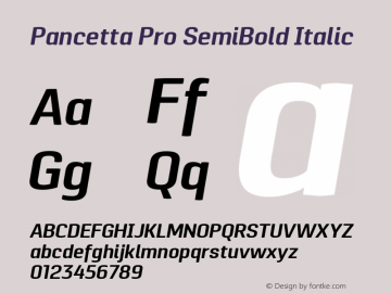 Pancetta Pro SemiBold Italic Version 001.000图片样张