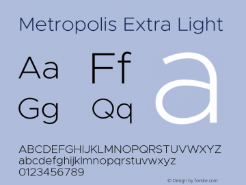 Metropolis Extra Light Version 1.000图片样张