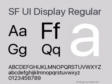 SF UI Display Regular 11.0d33e2--BETA图片样张