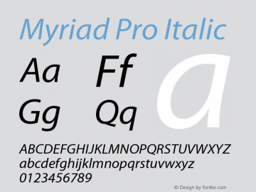 MyriadPro-It OTF 1.006;PS 001.000;Core 1.0.23;hotunix 1.28图片样张