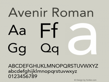 Avenir Roman 8.0d3e1图片样张
