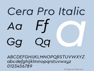 Cera Pro Regular Italic Version 6.000图片样张