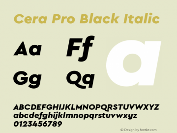 Cera Pro Black Italic Version 6.000图片样张