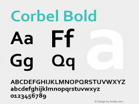 Corbel Bold Version 5.61图片样张