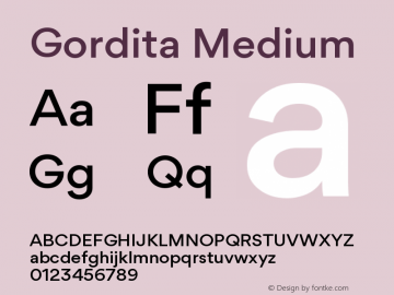 Gordita-Medium Version 1.000 2016 WF图片样张